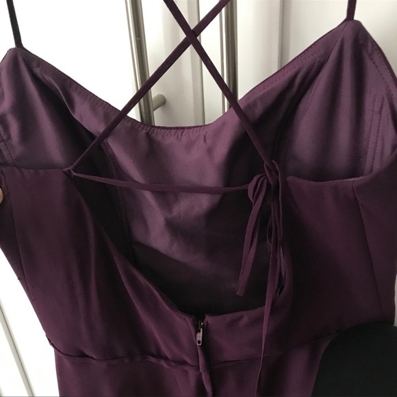 MORILEE Chic chiffons eggplant bridesmaid flowy maxi dress womens size 2 - Picture 6 of 9